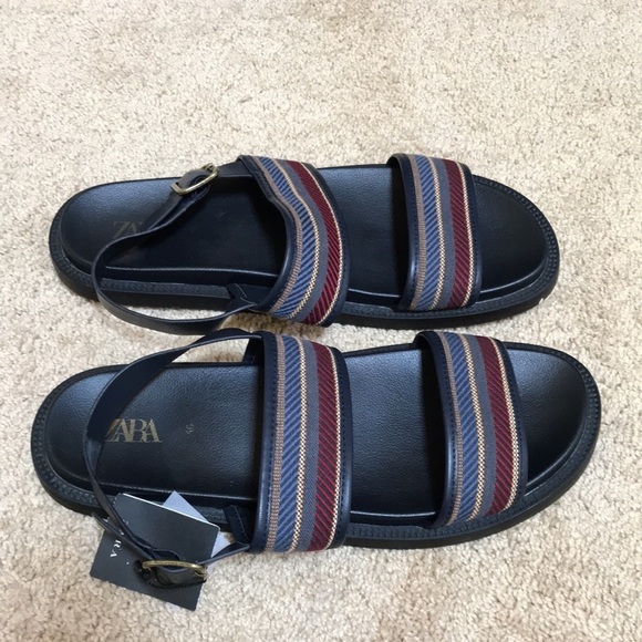 New! Zara SZ 13, men’s blue multi colored sandals. main image 8